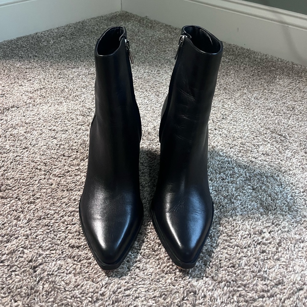 Calvin Klein black Leather Booties